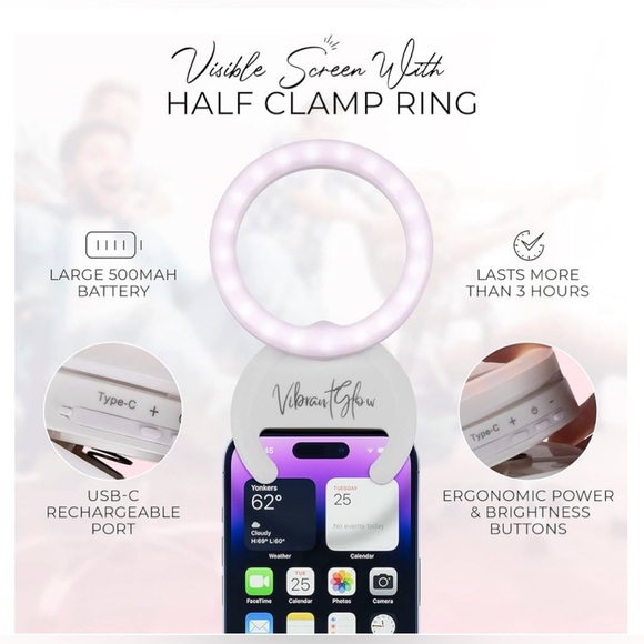 Soar Clip On Ring Selfie Light With Batteries Cell Phone Selfie Light NEW sealed - Picture 2 of 8